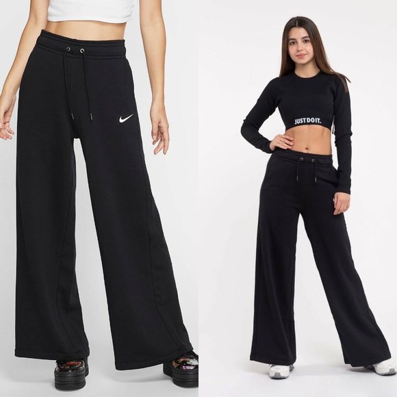 nike high waisted wide leg sweatpants